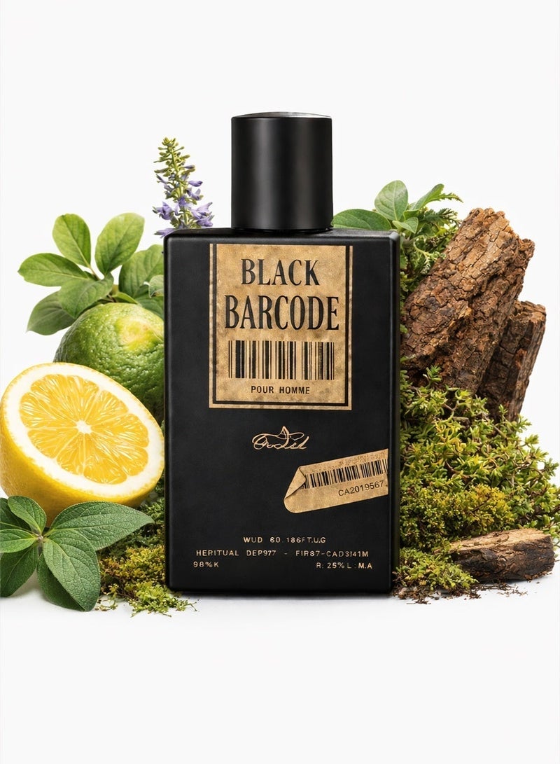 Orchid Perfume for Men 80ml Long Lasting Eau de Parfum – Fresh Woody Fragrance with Bergamot, Lemon, Cedar & Oakmoss – Black Barcode - Image 1
